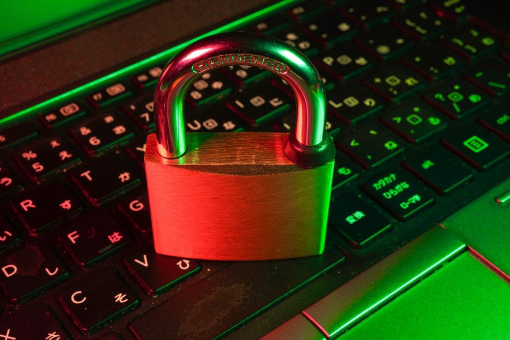 padlock on keyboard