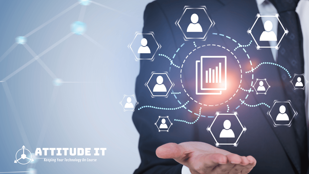 mans palm open with icons of managed it